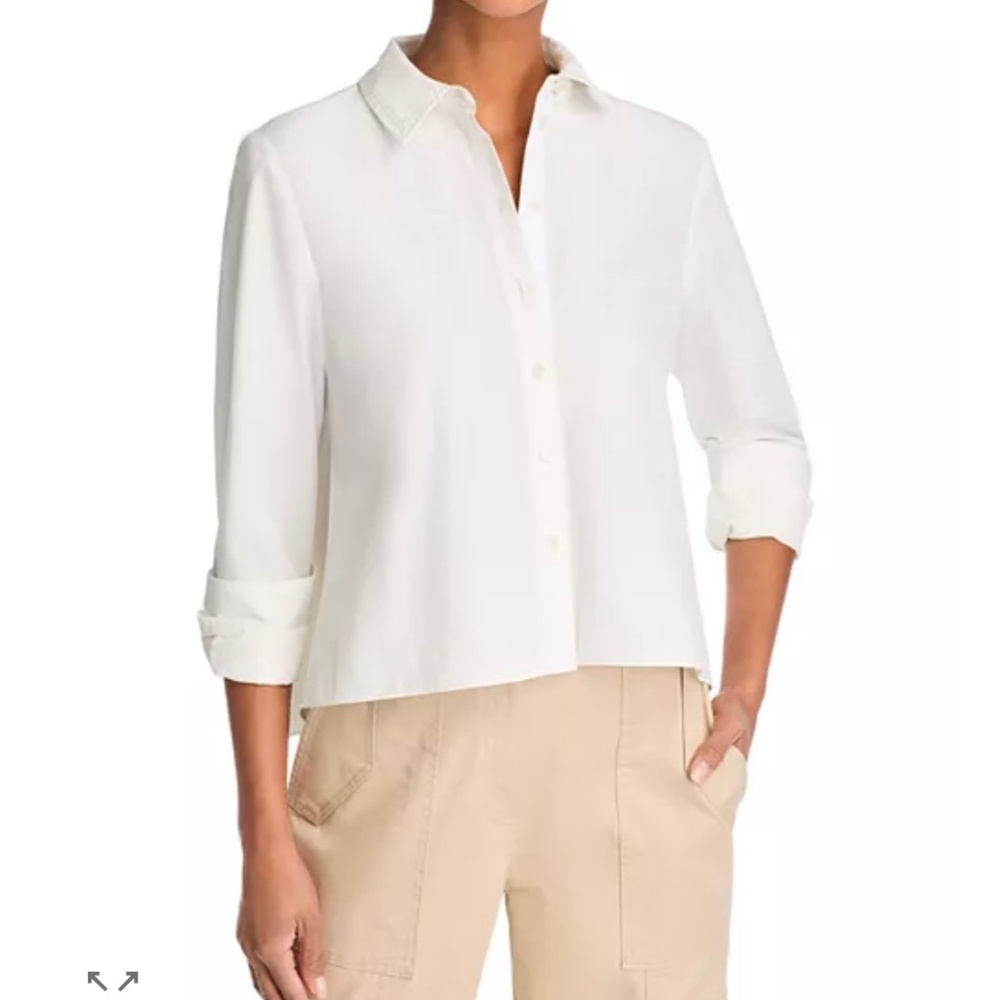 Derek Lam 10 Crosby Pleated Back Cropped Shirt